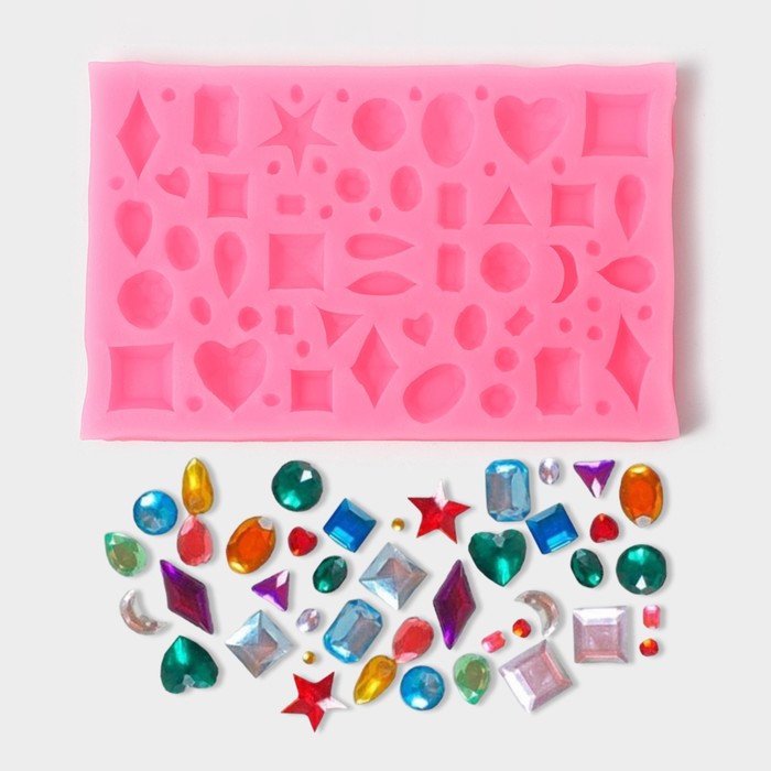Силиконовый молд «Драгоценные камни», 11×7 см, цвет МИКС