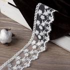 Кружево на сетке, 45 мм × 14 ± 1 м, цвет белый - Фото 1