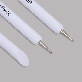 Набор для наращивания и дизайна ногтей: кисть - дотс 2 шт., кисть - пушер, 15 см, белый (комплект 2 шт)