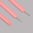 Набор для наращивания и дизайна ногтей: кисть - дотс 2 шт, кисть - пушер, розовый - Фото 2