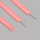 Набор для наращивания и дизайна ногтей: плоская кисть - дотс 2 шт, плоская кисть - пушер, цвет розовый - Фото 3