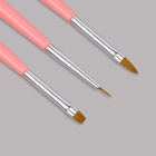 Набор для наращивания и дизайна ногтей: кисть - дотс 2 шт, кисть - пушер, розовый - Фото 3