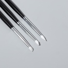 Набор силиконовых кистей для дизайна ногтей, 3 шт., 18 см, чёрный - Фото 3