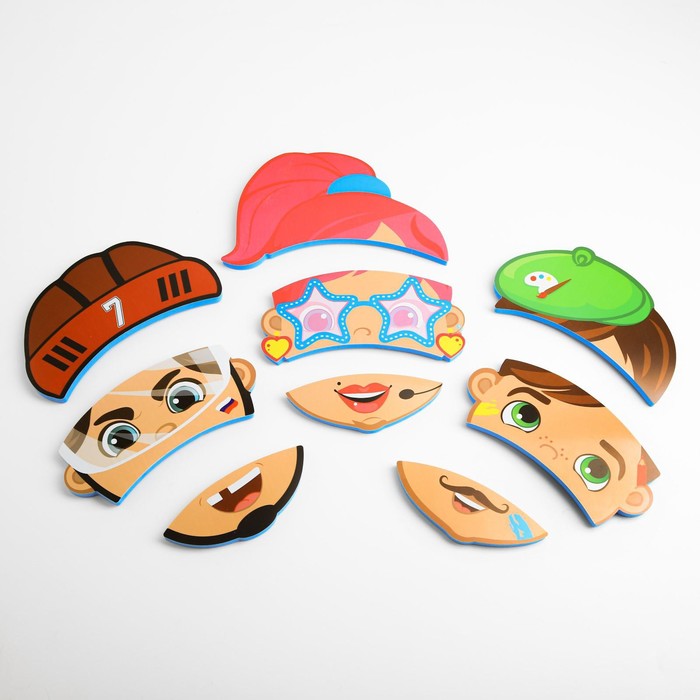 Пазлы EVA для игры в ванне «Лица», виды МИКС 44717