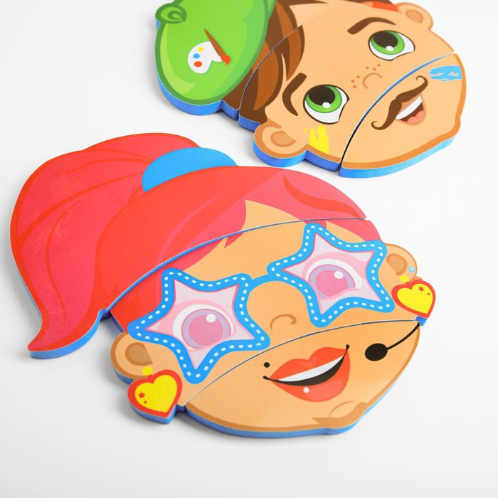 Пазлы EVA для игры в ванне «Лица», виды МИКС 44717