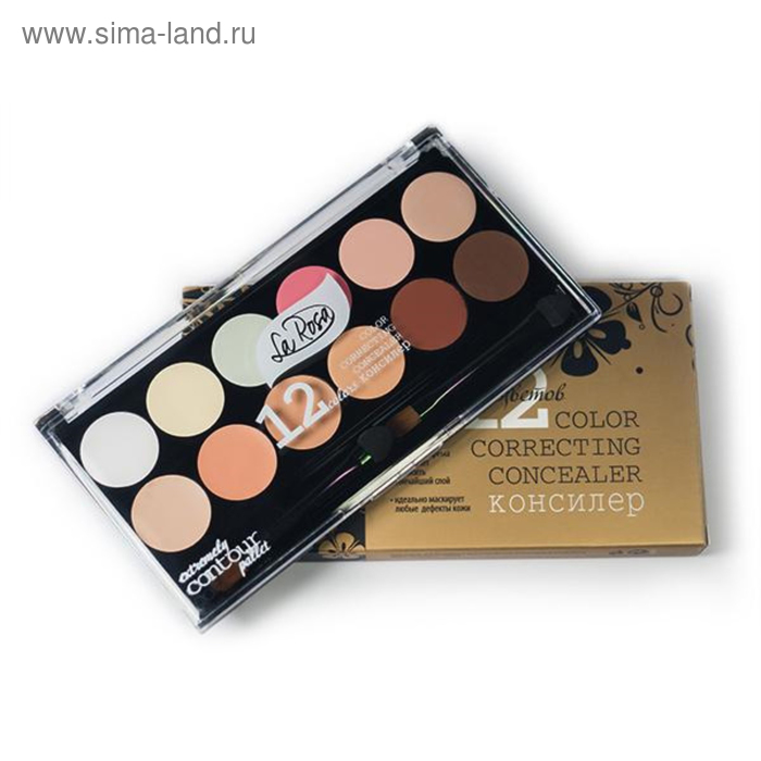 Палетка консилеров La Rosa Color Correcting Concealer, 12 цветов - Фото 1