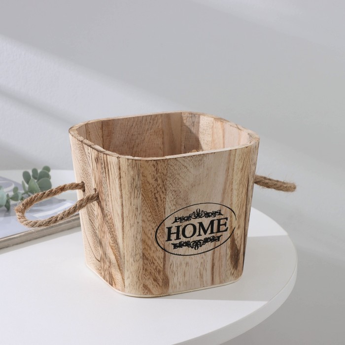 Короб для хранения Доляна Home, 17×17×14 см, малый, цвет коричневый - Фото 1