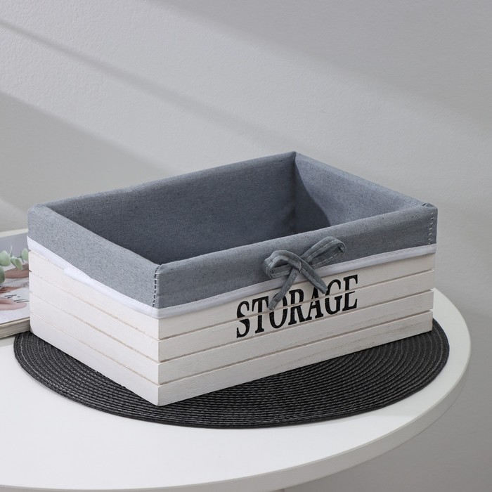Корзина для хранения Доляна Storage, 28×19,5×11 см, большая, цвет белый - Фото 1