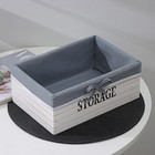 Корзина для хранения Доляна Storage, 28×19,5×11 см, большая, цвет белый - Фото 2