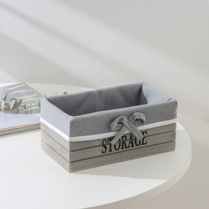 Корзина для хранения Доляна Storage, 20×11×9 см, малая, цвет серый - Фото 1