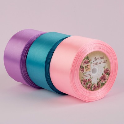 Набор атласных лент «Ариэль», 3 шт, размер 1 ленты: 50 мм × 23 ± 1 м