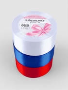 Атласная лента, набор 3 шт., 40 мм, 23±1 м, триколор - Фото 5