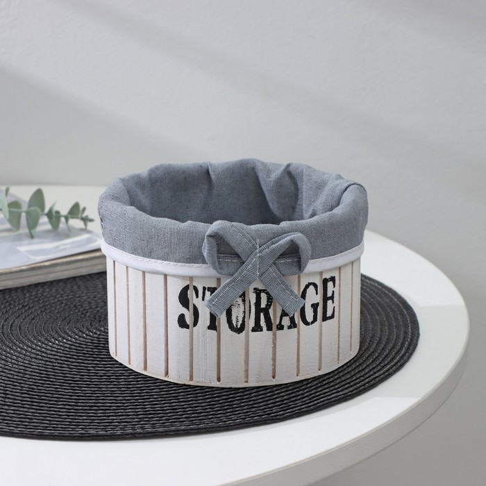 Корзина для хранения Доляна Storage, 15×15×9 см, малая, цвет белый - Фото 1