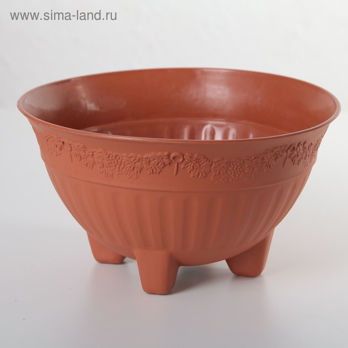 Кашпо круглое 20.5×20.5×11.5 см «Виноградная лоза», цвет МИКС - Фото 1