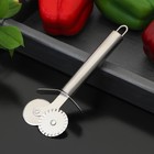 Нож для теста и пиццы Доляна «Металлик», 2 лезвия, 18 см, нержавеющая сталь, серебристый - Фото 1