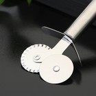 Нож для теста и пиццы Доляна «Металлик», 2 лезвия, 18 см, нержавеющая сталь, серебристый - Фото 4