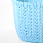 Корзинка пластиковая для хранения с ручками «Плетение», 12×12×9,5 см, цвет МИКС - Фото 3