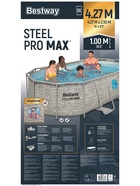 Бассейн каркасный Steel Pro MAX, 427×250×100, фильтр-насос, лестница, тент, 56714 Bestway - Фото 15