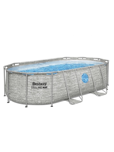 Бассейн каркасный Power Steel Swim Vista, 427×250×100, фильтр-насос, лестница, тент, 56714 Bestway