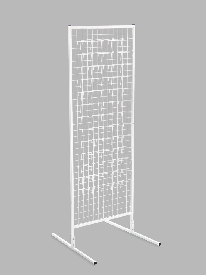 Стойка с сеткой, двухсторонняя, в комплекте 96 крючков для семян, 63×72×183 см, белая - Фото 1