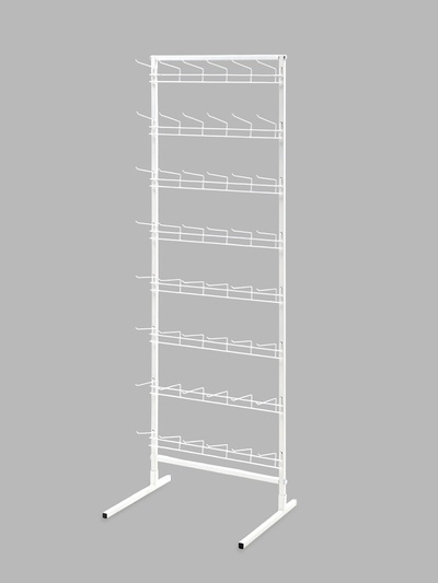 Стойка для семян, с крючками 17 см, 8 ярусов, 60×46×180 см, белая
