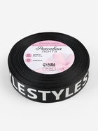Лента репсовая «Style», 25 мм, 23±1 м, белая, чёрная - Фото 5