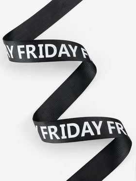 Лента репсовая «Friday», 25 мм, 23±1 м, белая, чёрная
