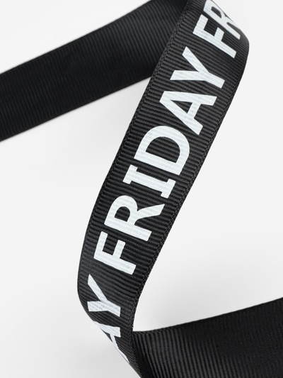 Лента репсовая «Friday», 25 мм, 23±1 м, белая, чёрная