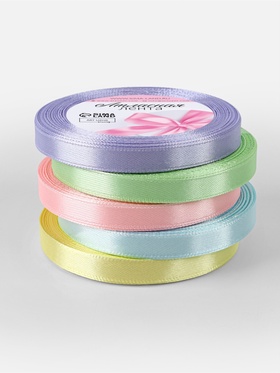 Атласная лента, набор 5 шт. «Пастельный», 10 мм, 23±1 м