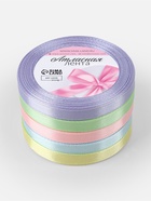 Атласная лента, набор 5 шт. «Пастельный», 10 мм, 23±1 м - Фото 4
