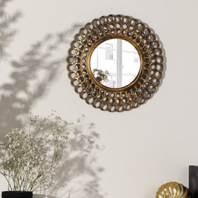 Зеркало настенное «Винтаж», d зеркальной поверхности 13 см, цвет «состаренное золото» Ош