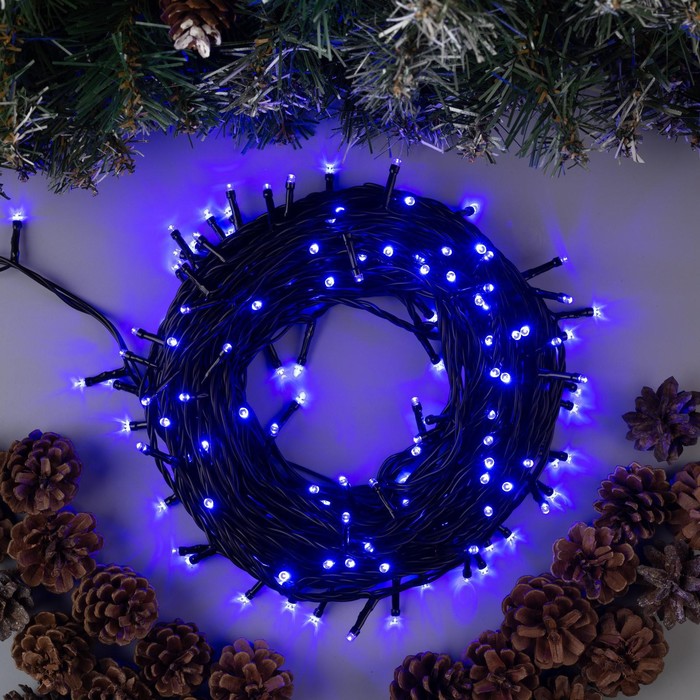 УЦЕНКА НИТЬ уличная, Д: 20 м, Н.Т., LED-200-220V, 8 режимов, СИНИЙ - Фото 1