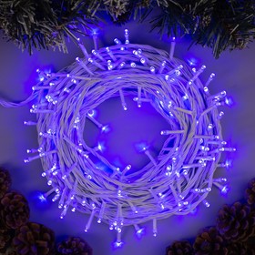 Гирлянда «Нить» 20 м, IP20, белая нить, 200 LED, свечение синее, 8 режимов, 220 В, УЦЕНКА 4188612