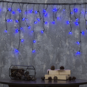 УЦЕНКА Гирлянда «Бахрома», 1.8×0.5 м, 48 LED, 220 В, 8 режимов, свечение синее 4188614