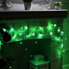 УЦЕНКА Гирлянда «Бахрома», 1.8×0.5 м, IP20, 48 LED, 220 В, 8 режимов, тёмная нить, свечение зелёное - Фото 2