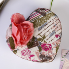 Шкатулка текстиль для украшений "Бутон розы" сердце 6,5х19х20,5 см - Фото 6