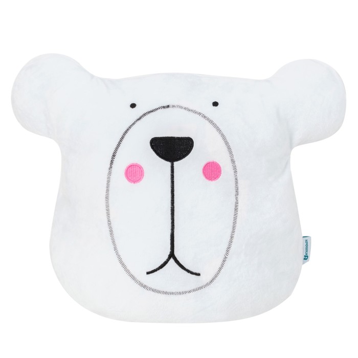 Подушка декоративная Крошка Я «Мишка», цвет белый, 48х38см, велюр, 100% полиэстер - Фото 1