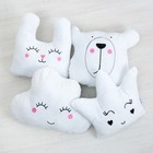 Подушка декоративная Крошка Я «Мишка», цвет белый, 48х38см, велюр, 100% полиэстер - Фото 4