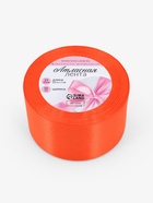 Лента атласная, 50 мм × 23 ± 1 м, цвет насыщенный оранжевый №144 - Фото 4