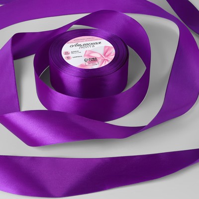 Лента атласная, 40 мм × 23 ± 1 м, цвет тёплый фиолетовый №46