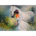 Картина на подрамнике "Девушка с конём" 40*50 см - фото 8783226
