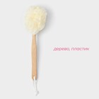 Мочалка для тела с ручкой Доляна, 50 г, цвет белый - Фото 2