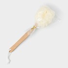 Мочалка для тела с ручкой Доляна, 50 г, цвет белый - Фото 3