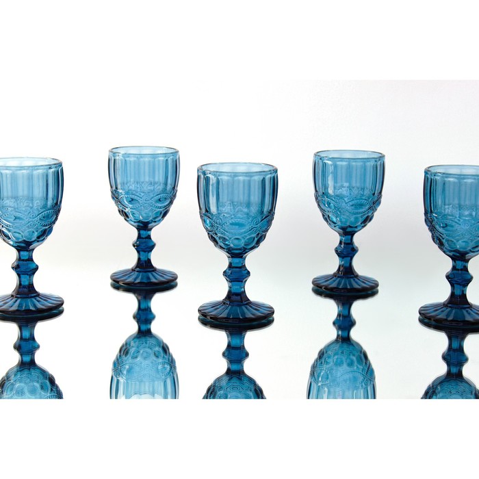 Бокал из стекла Magistro «Ла-Манш», 250 мл, 8×15,5 см, цвет синий - фото 1908440688