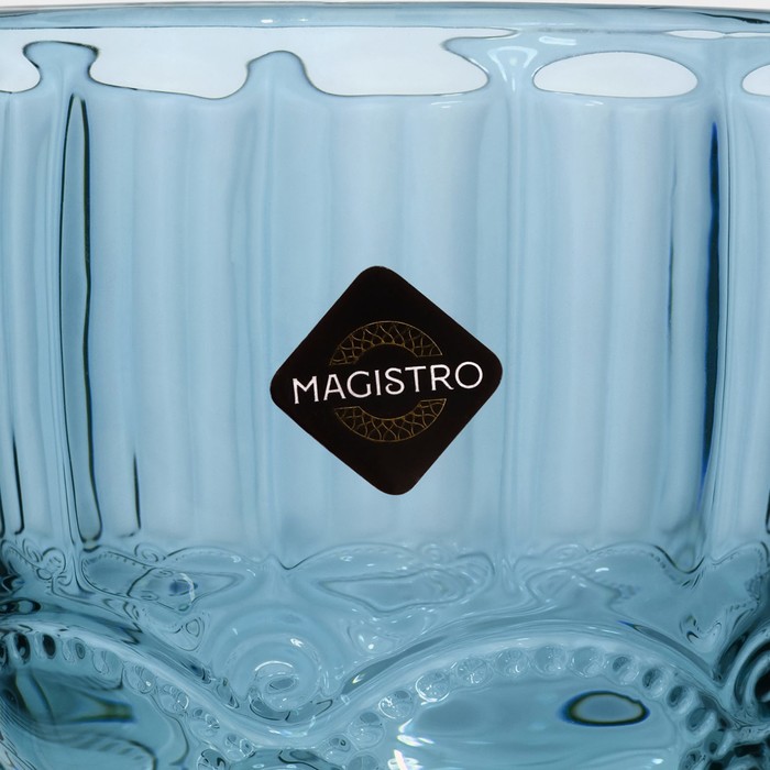 Бокал из стекла Magistro «Ла-Манш», 250 мл, 8×15,5 см, цвет синий - фото 1908440681
