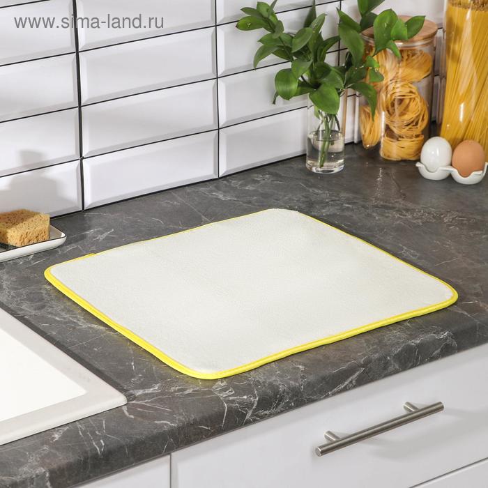Коврик для сушки посуды Доляна, 38×51 см, микрофибра, цвет МИКС - Фото 1