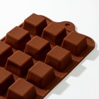 Форма для шоколада Доляна «Шоколадные конфеты», силикон, 21,5×10×1,5 см, 15 ячеек, цвет коричневый - Фото 2