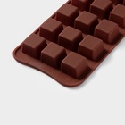 Форма для конфет и шоколада Доляна «Шоколадные конфеты», силикон, 21.5×10×1.5 см, 15 ячеек, коричневая - Фото 3