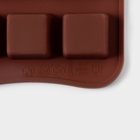 Форма для конфет и шоколада Доляна «Шоколадные конфеты», силикон, 21.5×10×1.5 см, 15 ячеек, коричневая - Фото 6