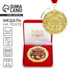 Медаль в бархатной коробке «Золотой учитель», d=7 см - Фото 1